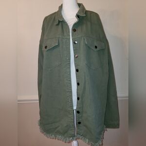 Olive Green Women's Shirt Jacket